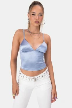 Adika Cosmos Satin-Finish Crop Top