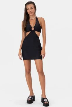 Adika Ringo Cut-Out Halter Mini Dress OUTLET