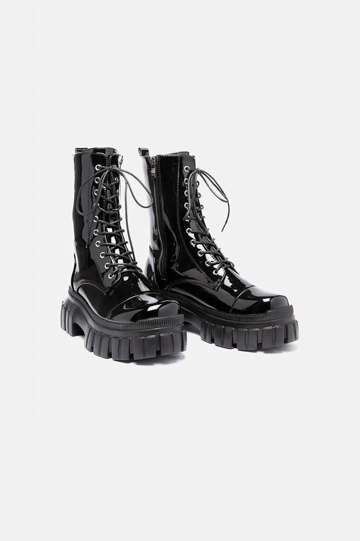 Buy 👍 Adika OUTLET Tank Patent Chunky 🥾 Boots 👍 2 Adika OUTLET Tank Patent Chunky Boots