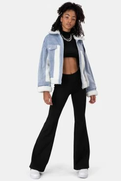 Adika Pilot Fleece-Paneled Denim Jacket OUTLET