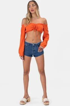 Adika Major Low-Rise Denim Shorts Clothing