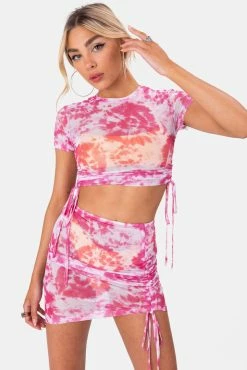 Adika Clothing Byron Tie-Dye Mesh Crop Top