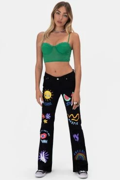 Adika JOYFUL Low-Rise Graphic Jeans | FLARE
