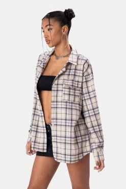 Adika Clothing Slash Oversize Plaid Shirt