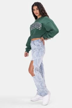 Adika OUTLET FABULOUS Embroidery Cropped Sweatshirt