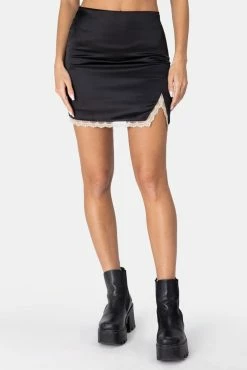 Adika OUTLET Raven Satin Finish Mini Skirt