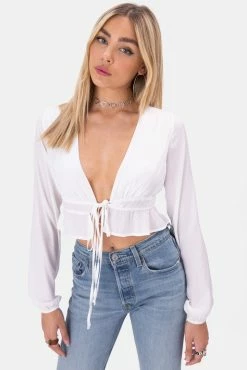 Adika OUTLET Middleton Tie-Front Crop Top