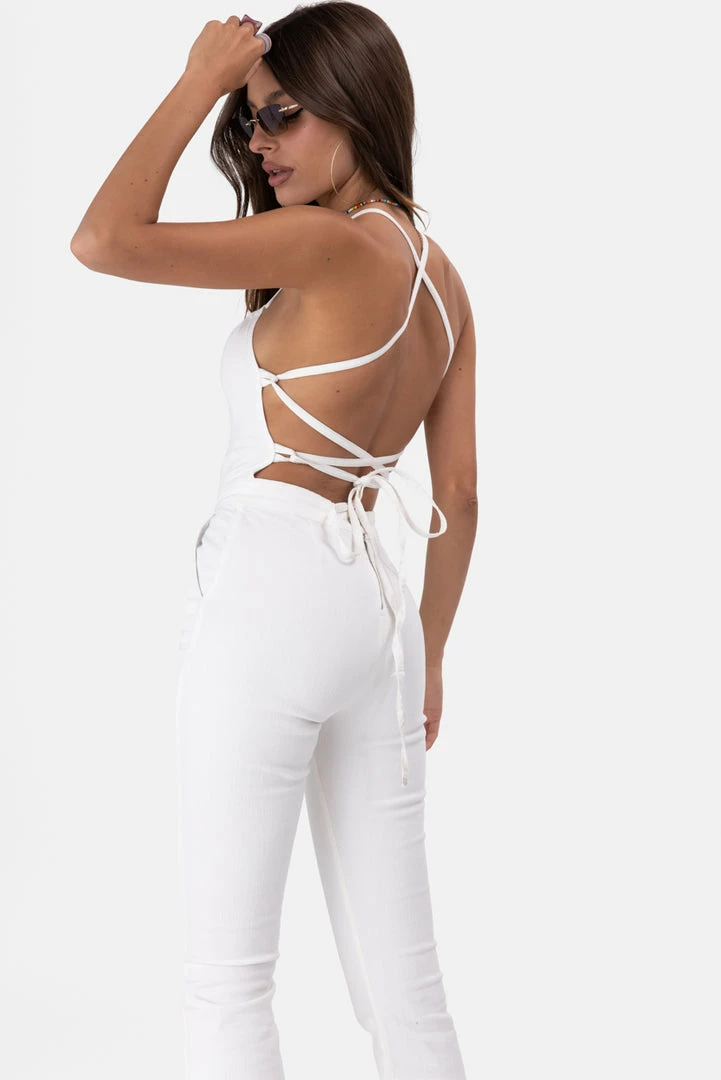 Best deal 💯 Adika Clothing Marvin Tie-Back Denim Jumpsuit 👏 3 Adika Clothing Marvin Tie-Back Denim Jumpsuit