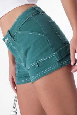 Adika Rico Contrast-Seams Denim Shorts