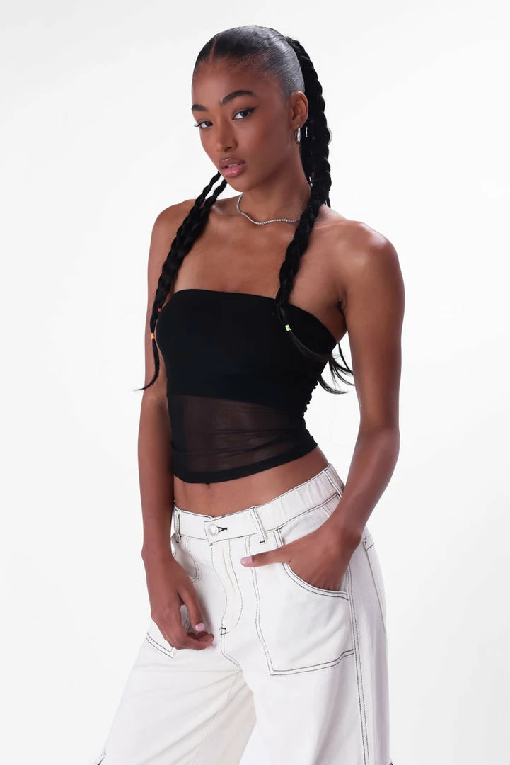 Cheap ❤️ Adika Scouter Mesh Detail Tube Top ✨ 2 Adika Scouter Mesh Detail Tube Top