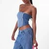 Adika Splendour Strapless Denim Top