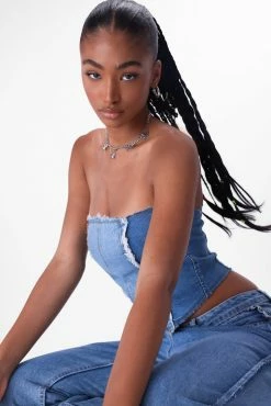 Adika Splendour Strapless Denim Top