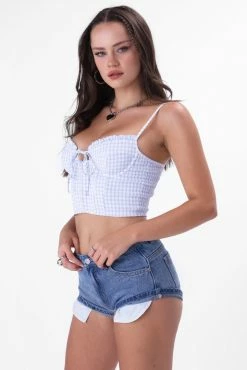 Adika Edmond Cupped Checkered Crop Top Clothing
