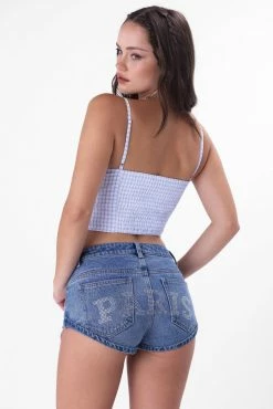Adika Edmond Cupped Checkered Crop Top Clothing