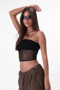 Adika New Glitch Fishnet Tube Top