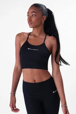 Adika Brands Champion // Script Logo Ribbed Crop Top