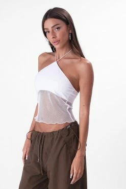 Wholesale 🔥 Adika Freckles Mesh Panel Halter Top ✔️ 8 Adika Freckles Mesh Panel Halter Top