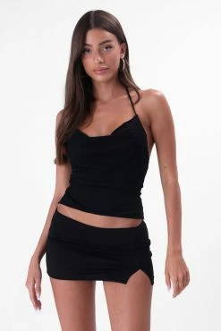 Adika Scenario Cowl Neck Halter Top