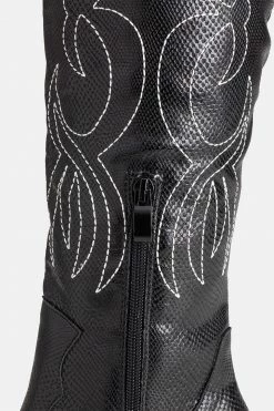 Adika Parton Embroidered Faux Leather Boots