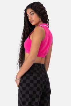 Adika Vivid Front Zip Crop Top OUTLET