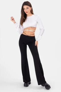 Adika Drapes Satin Finish Crop Top