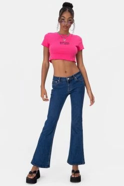 Adika TRY AGAIN Wavy Outline Cropped Tee