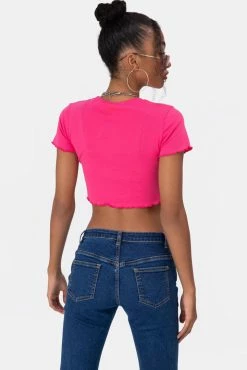 Adika TRY AGAIN Wavy Outline Cropped Tee