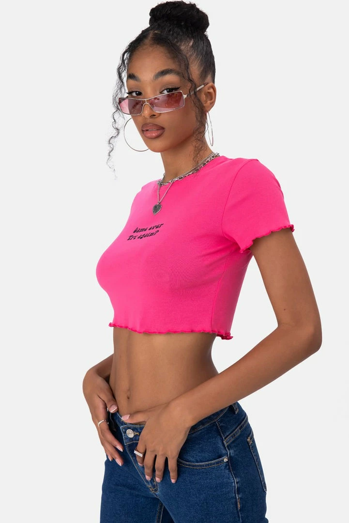 Discount 🤩 Adika TRY AGAIN Wavy Outline Cropped Tee ⭐ 3 Adika TRY AGAIN Wavy Outline Cropped Tee