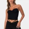 Adika Dynast Rhinestone-Straps Crop Top