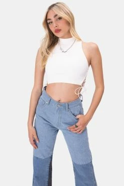 Buy 👍 Adika Y2K Fever Aguilera Lace-Up Crop Top ⭐ 8 Adika Y2K Fever Aguilera Lace-Up Crop Top