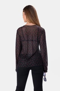 Best reviews of 🌟 Adika Cherries Tie-Front Mesh Top ⭐ 8 Adika Cherries Tie-Front Mesh Top