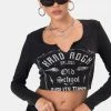 Adika LET’S ROCK Cropped Ribbed Tee Clothing