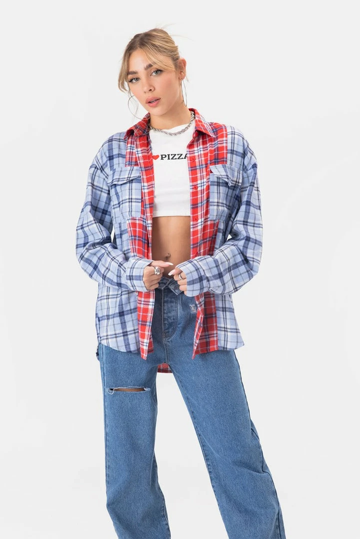 Discount 🎁 Adika OUTLET Lamar Color-Block Plaid 👕 Shirt 🤩 1 Adika OUTLET Lamar Color-Block Plaid Shirt