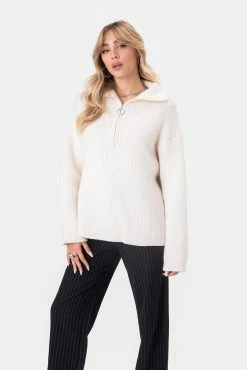 Adika Mancini Front Zip Knit Sweater OUTLET