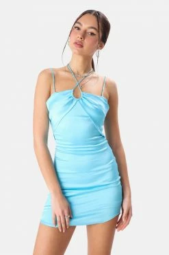 Adika Flipper Satin-Finish Mini Dress New Dresses