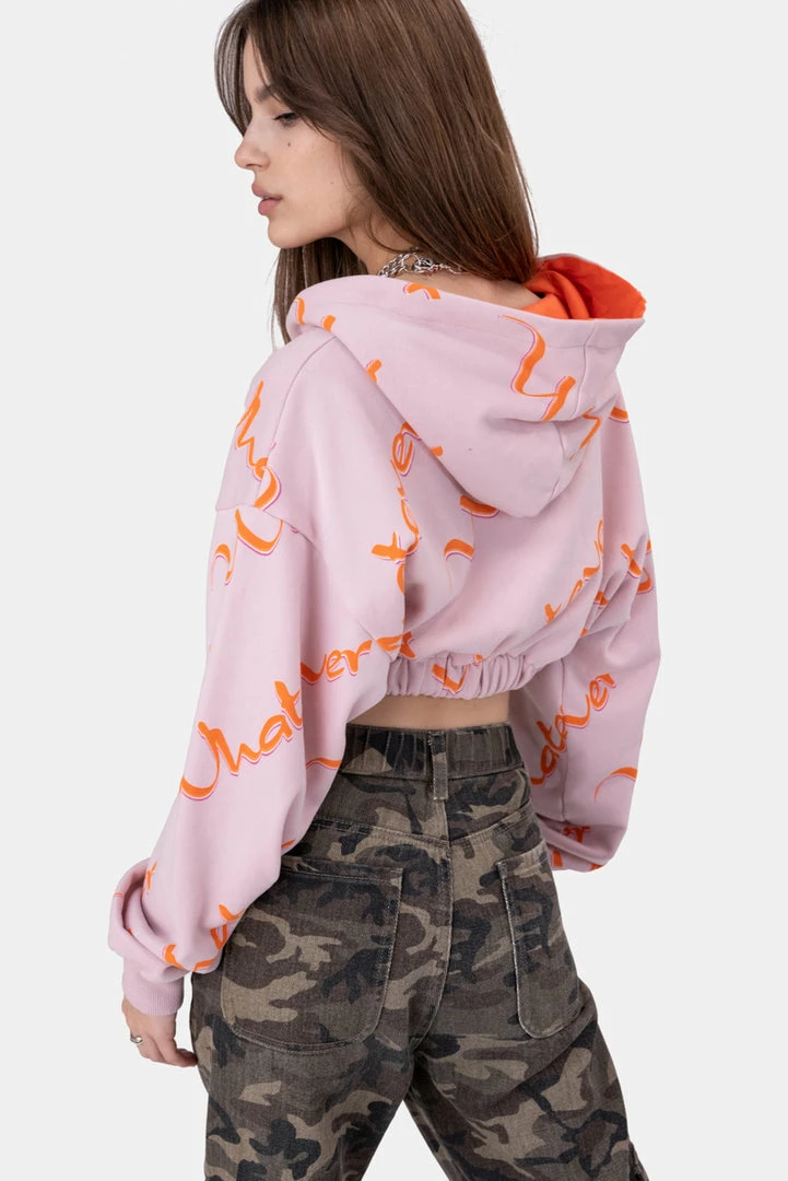 Discount ๐ Adika WHATEVER Cropped Zip Hoodie ๐ 3 Adika WHATEVER Cropped Zip Hoodie