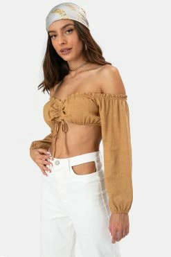 Adika Lima Off Shoulder Crop Top