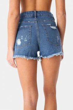 Adika Tommy Ripped Hem Denim Shorts