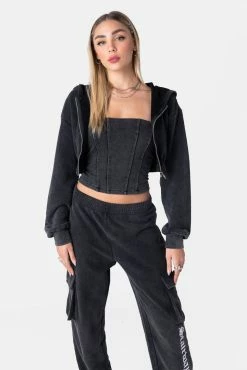 Adika OUTLET STAIRWAY TO HELL Cropped Zip Hoodie