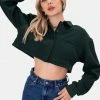 Adika OUTLET Chardy Cropped Button-Down Sweatshirt
