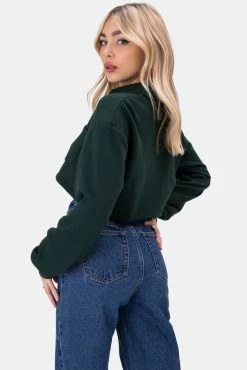 Outlet ❤️ Adika OUTLET Chardy Cropped Button-Down Sweatshirt ⌛ 8 Adika OUTLET Chardy Cropped Button-Down Sweatshirt