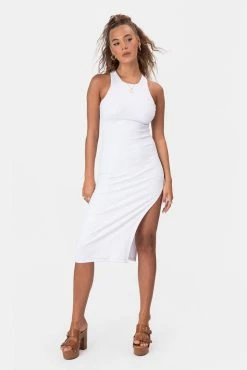 Adika Garcia Side-Slit Midi Dress Clothing