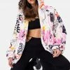 Adika Scribs Graffiti Faux Fur Jacket