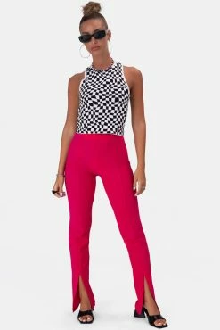 Adika OUTLET Motion Knitted Checkered Crop Top