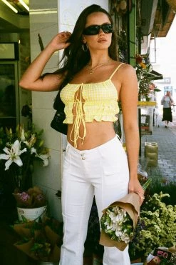 Adika Clothing Mimosa Tie-Front Crop Top