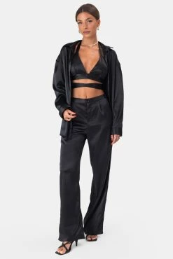 Adika Sullivan Satin-Finish Strappy Bralette Top OUTLET