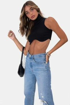 Promo ❤️ Adika OUTLET Mars Turtleneck Ribbed Crop Top 🤩 7 Adika OUTLET Mars Turtleneck Ribbed Crop Top