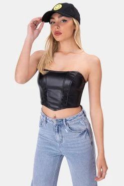 Adika Cody Faux Leather Corset Top