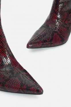 Adika Snake Faux Leather Stiletto Booties