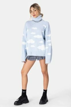 Adika Cloudy Distressed Oversized Knit Sweater